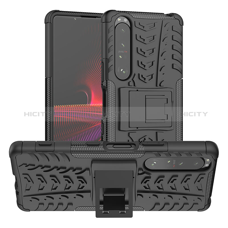 Custodia Silicone e Plastica Opaca Cover con Supporto JX2 per Sony Xperia 1 III