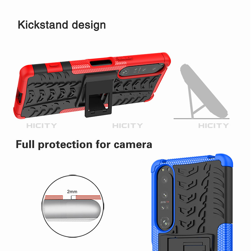 Custodia Silicone e Plastica Opaca Cover con Supporto JX2 per Sony Xperia 1 IV SO-51C
