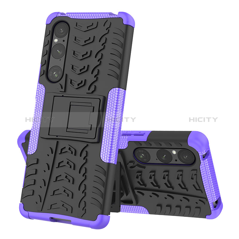 Custodia Silicone e Plastica Opaca Cover con Supporto JX2 per Sony Xperia 1 V