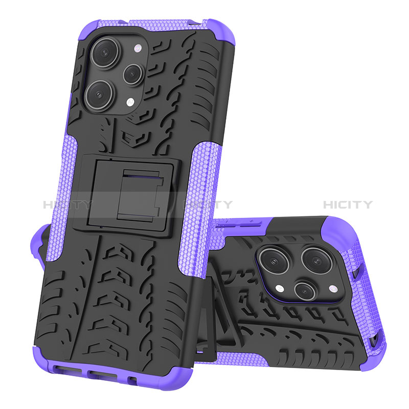 Custodia Silicone e Plastica Opaca Cover con Supporto JX2 per Xiaomi Redmi 12 4G