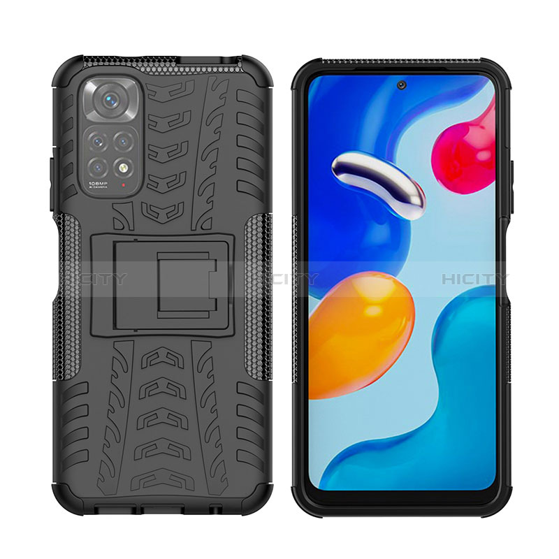 Custodia Silicone e Plastica Opaca Cover con Supporto JX2 per Xiaomi Redmi Note 11 4G (2022)