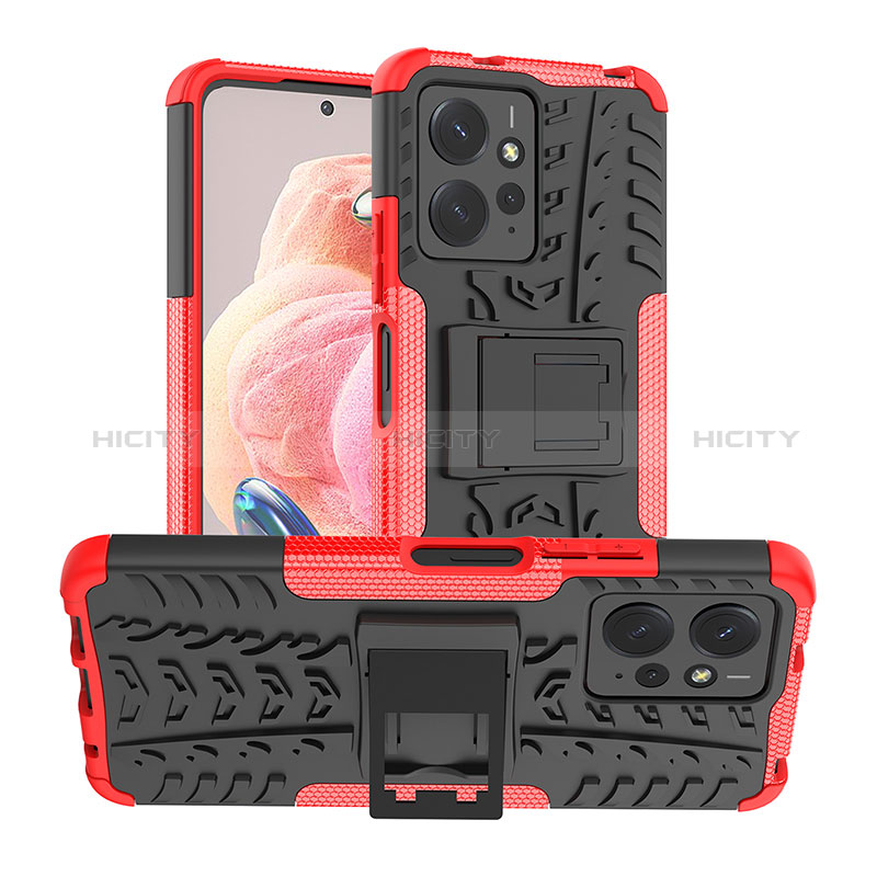 Custodia Silicone e Plastica Opaca Cover con Supporto JX2 per Xiaomi Redmi Note 12 4G