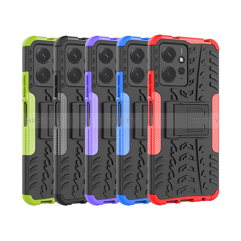 Custodia Silicone e Plastica Opaca Cover con Supporto JX2 per Xiaomi Redmi Note 12 4G