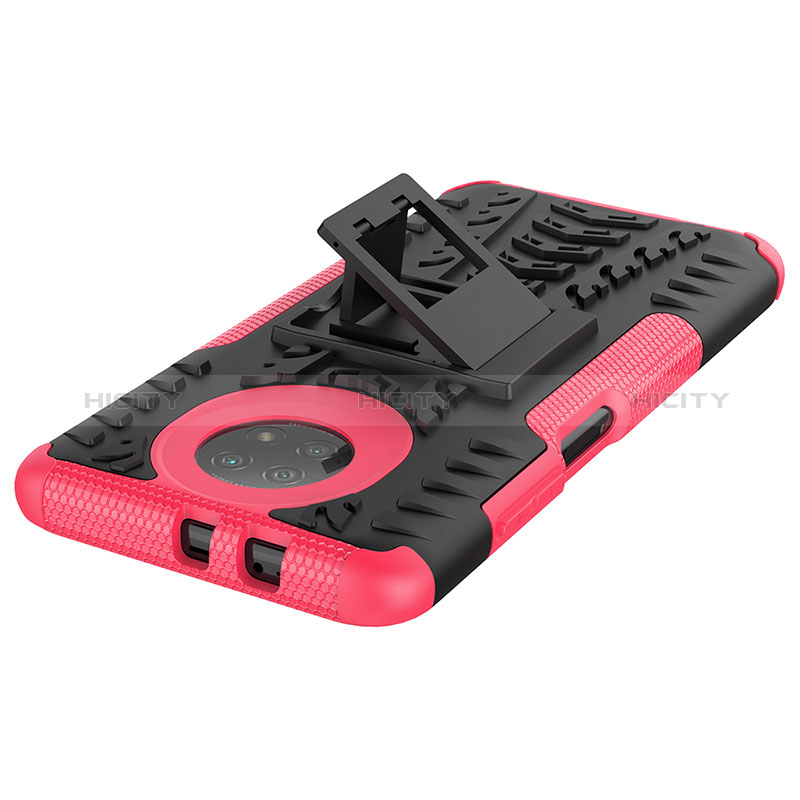 Custodia Silicone e Plastica Opaca Cover con Supporto JX2 per Xiaomi Redmi Note 9T 5G