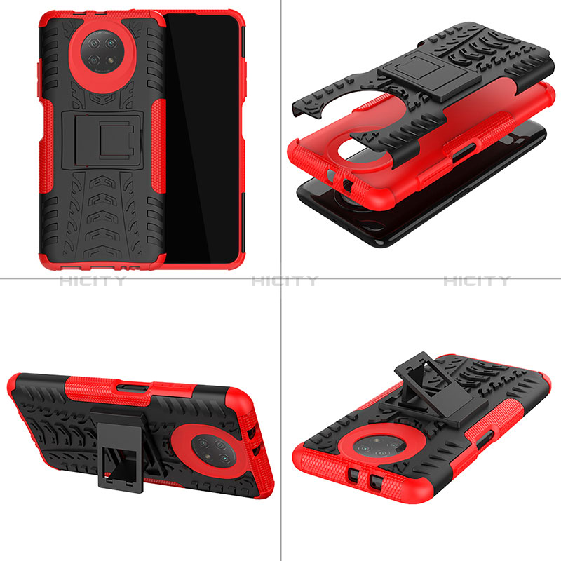 Custodia Silicone e Plastica Opaca Cover con Supporto JX2 per Xiaomi Redmi Note 9T 5G