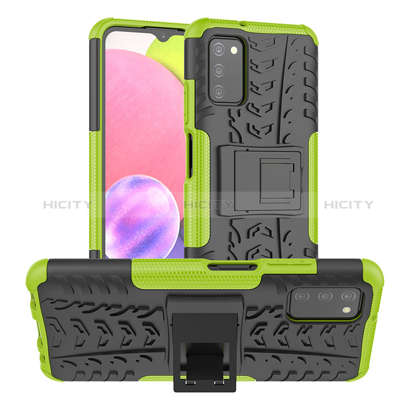 Custodia Silicone e Plastica Opaca Cover con Supporto JX3 per Samsung Galaxy A02s Verde