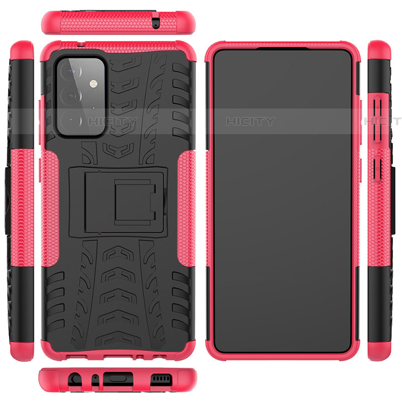 Custodia Silicone e Plastica Opaca Cover con Supporto JX3 per Samsung Galaxy A72 4G