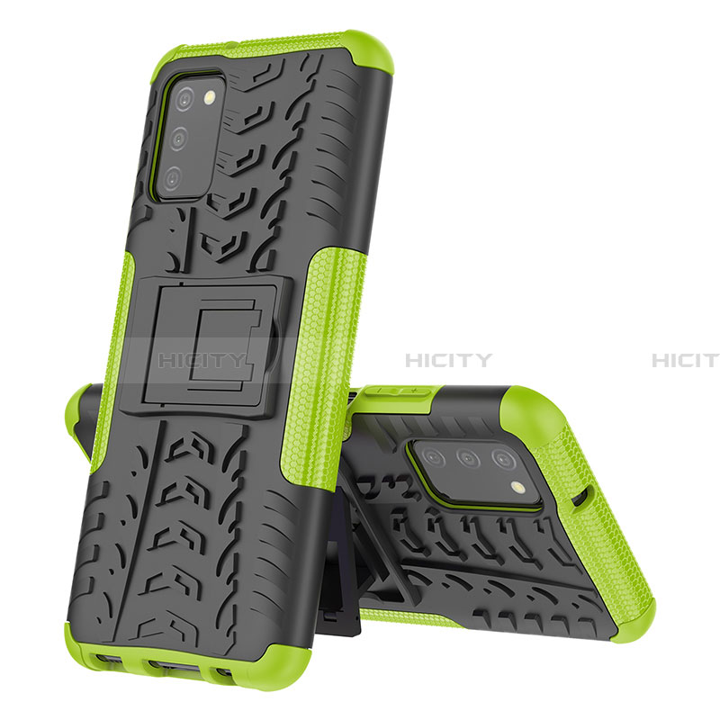 Custodia Silicone e Plastica Opaca Cover con Supporto JX4 per Samsung Galaxy F02S SM-E025F Verde