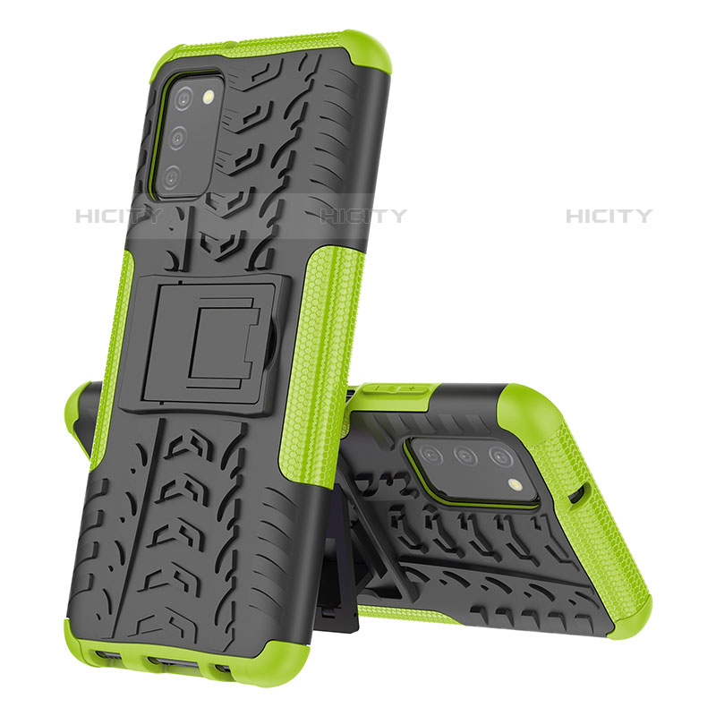 Custodia Silicone e Plastica Opaca Cover con Supporto JX4 per Samsung Galaxy M02s Verde