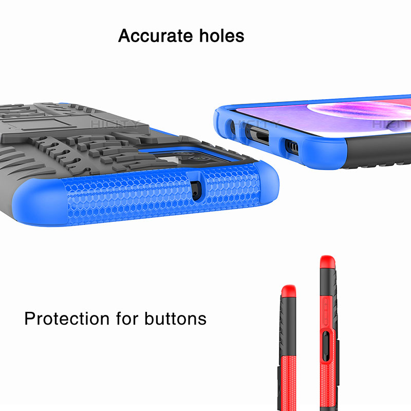 Custodia Silicone e Plastica Opaca Cover con Supporto JX5 per Samsung Galaxy A03s