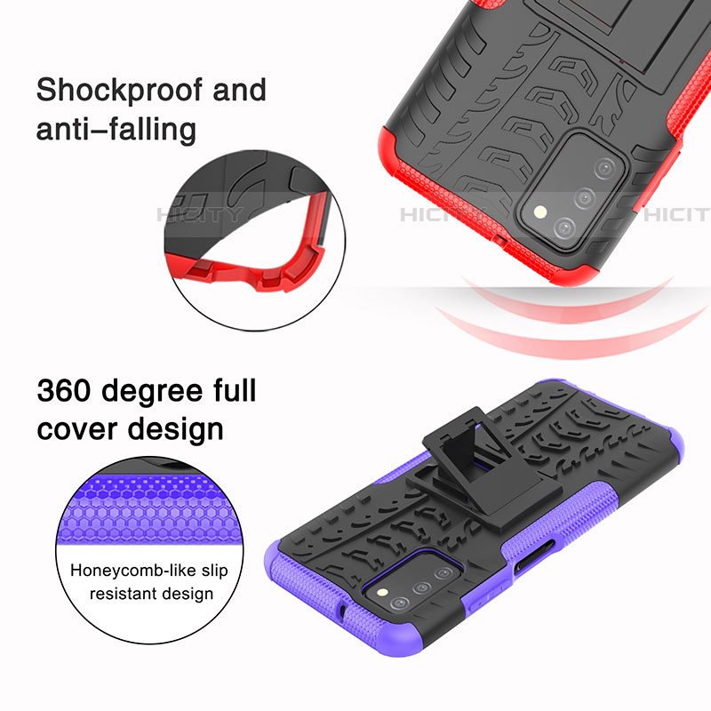 Custodia Silicone e Plastica Opaca Cover con Supporto JX5 per Samsung Galaxy A03s