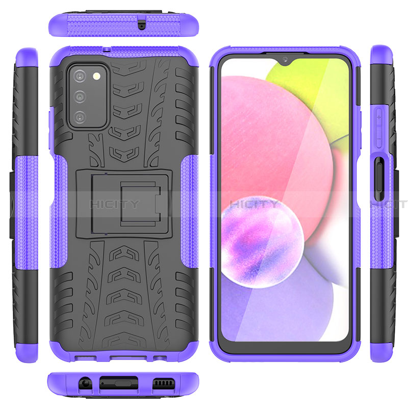 Custodia Silicone e Plastica Opaca Cover con Supporto JX5 per Samsung Galaxy F02S SM-E025F Viola