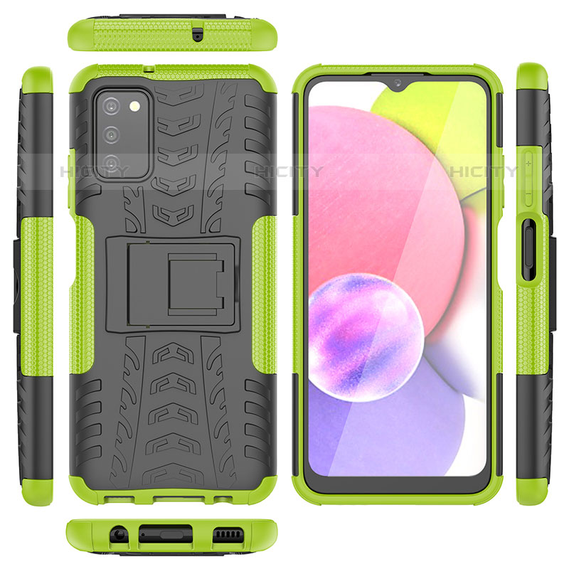 Custodia Silicone e Plastica Opaca Cover con Supporto JX5 per Samsung Galaxy M02s Verde