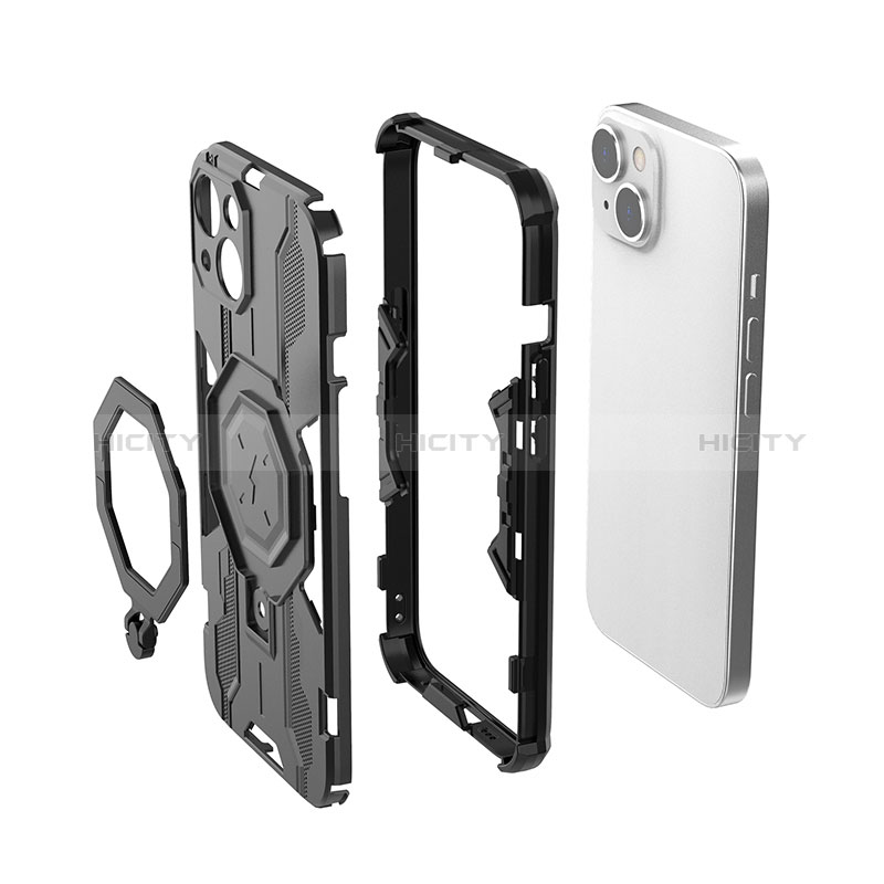 Custodia Silicone e Plastica Opaca Cover con Supporto K02C per Apple iPhone 14 Plus