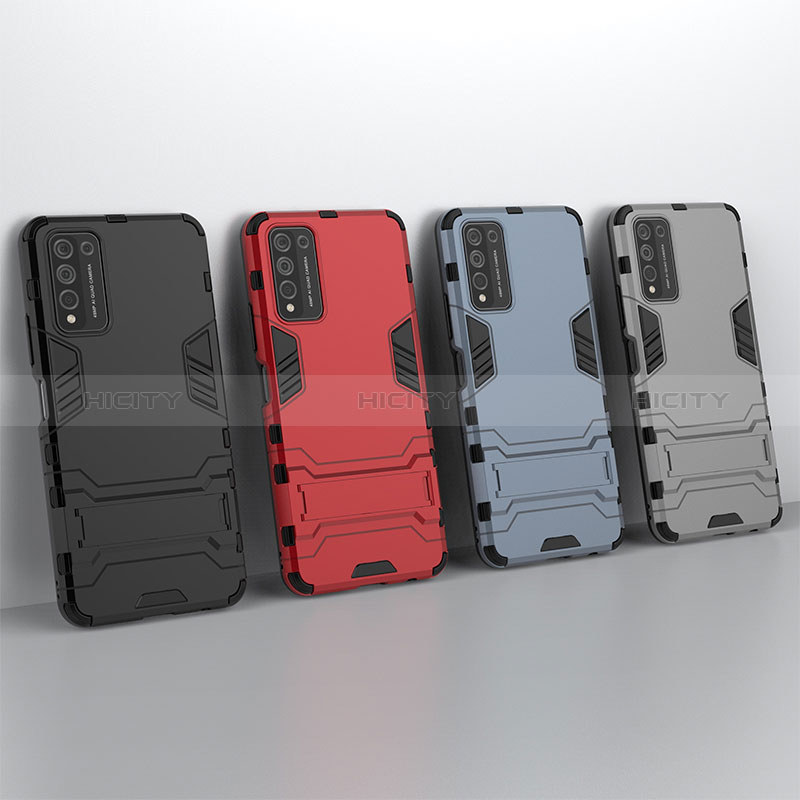 Custodia Silicone e Plastica Opaca Cover con Supporto KC1 per Huawei Honor 10X Lite