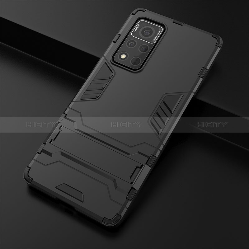 Custodia Silicone e Plastica Opaca Cover con Supporto KC1 per Huawei Honor V40 5G