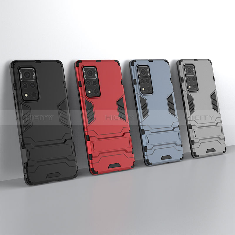 Custodia Silicone e Plastica Opaca Cover con Supporto KC1 per Huawei Honor V40 5G