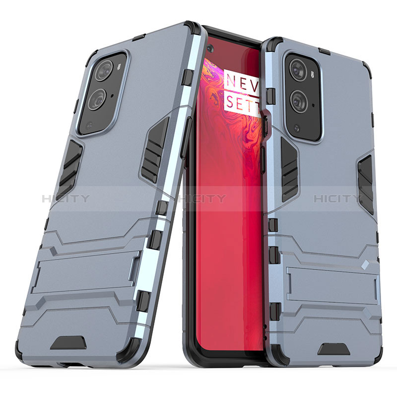 Custodia Silicone e Plastica Opaca Cover con Supporto KC1 per OnePlus 9 Pro 5G