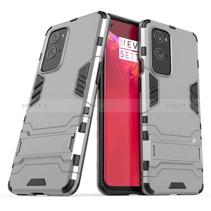 Custodia Silicone e Plastica Opaca Cover con Supporto KC1 per OnePlus 9 Pro 5G