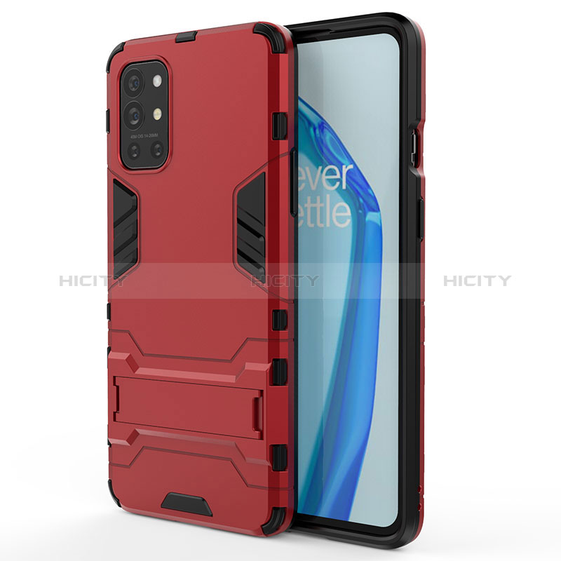 Custodia Silicone e Plastica Opaca Cover con Supporto KC1 per OnePlus 9R 5G