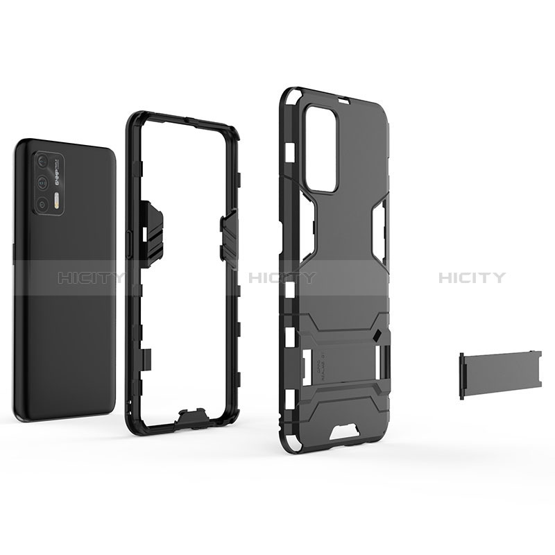 Custodia Silicone e Plastica Opaca Cover con Supporto KC1 per Realme GT 5G