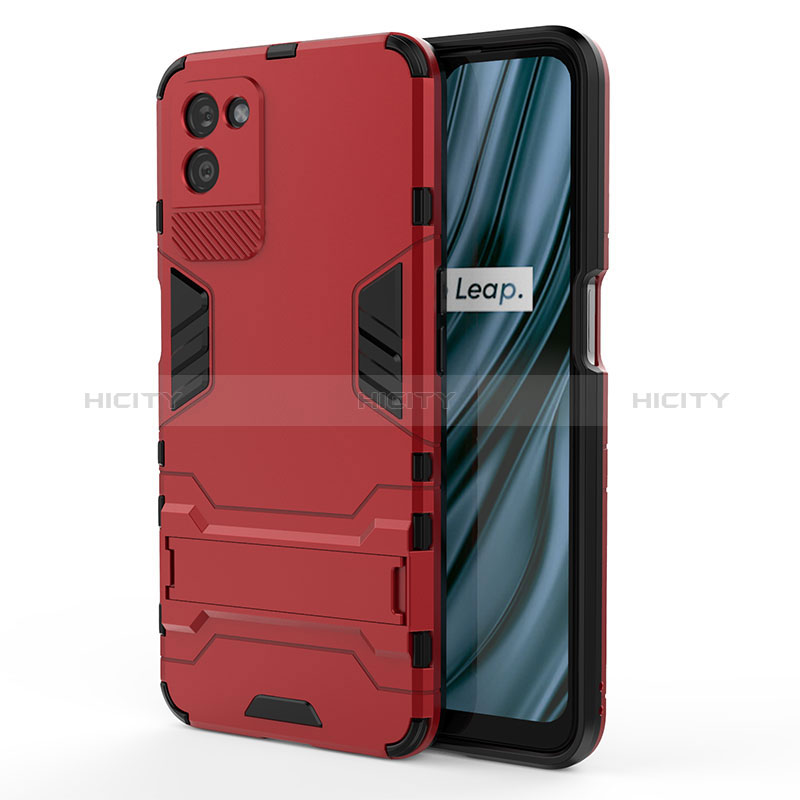 Custodia Silicone e Plastica Opaca Cover con Supporto KC1 per Realme V11 5G