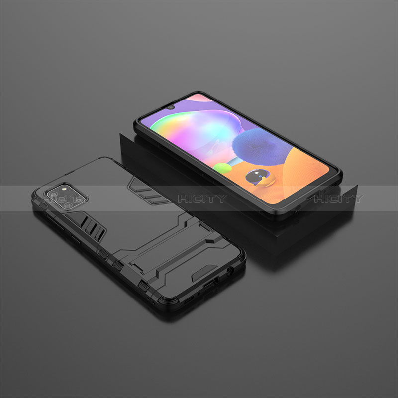 Custodia Silicone e Plastica Opaca Cover con Supporto KC1 per Samsung Galaxy A31