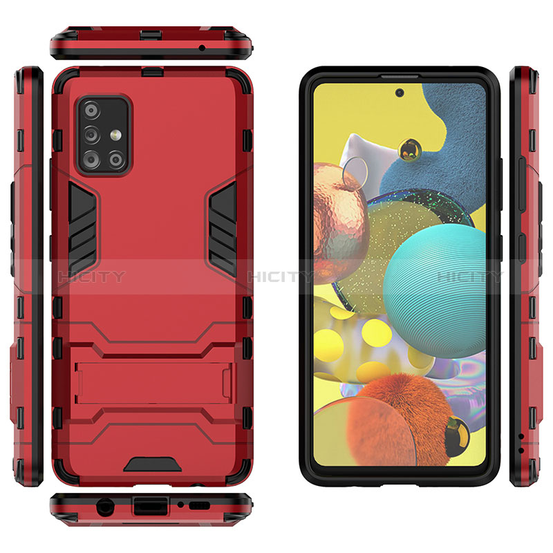 Custodia Silicone e Plastica Opaca Cover con Supporto KC1 per Samsung Galaxy A51 5G