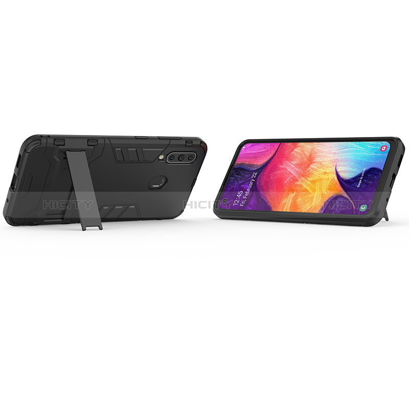 Custodia Silicone e Plastica Opaca Cover con Supporto KC1 per Samsung Galaxy A60