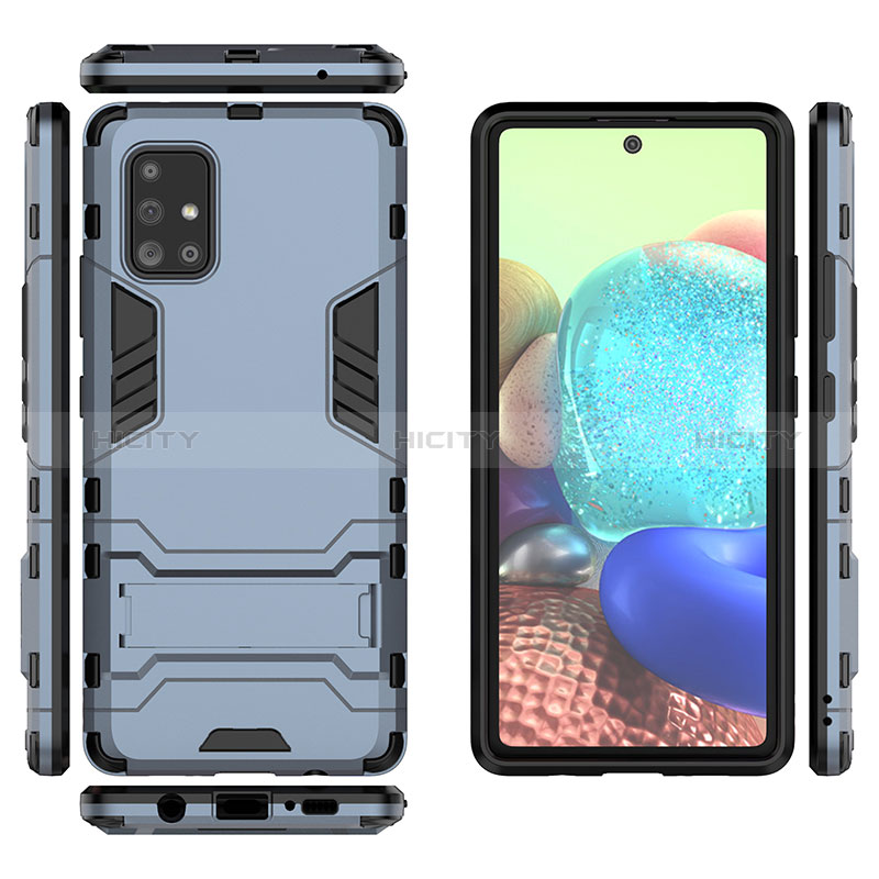 Custodia Silicone e Plastica Opaca Cover con Supporto KC1 per Samsung Galaxy A71 5G