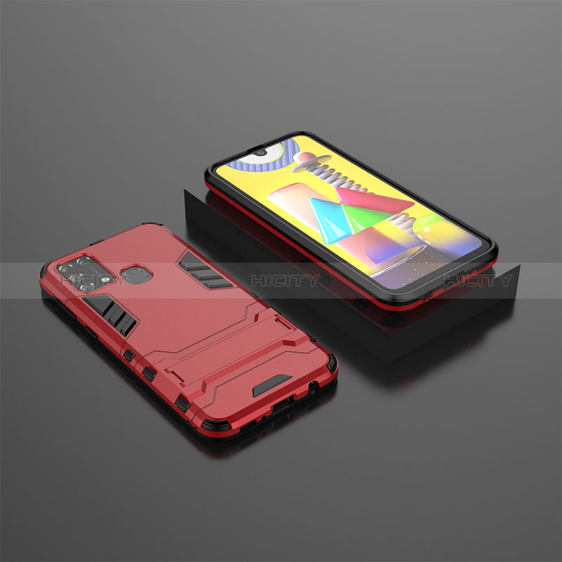 Custodia Silicone e Plastica Opaca Cover con Supporto KC1 per Samsung Galaxy M21s