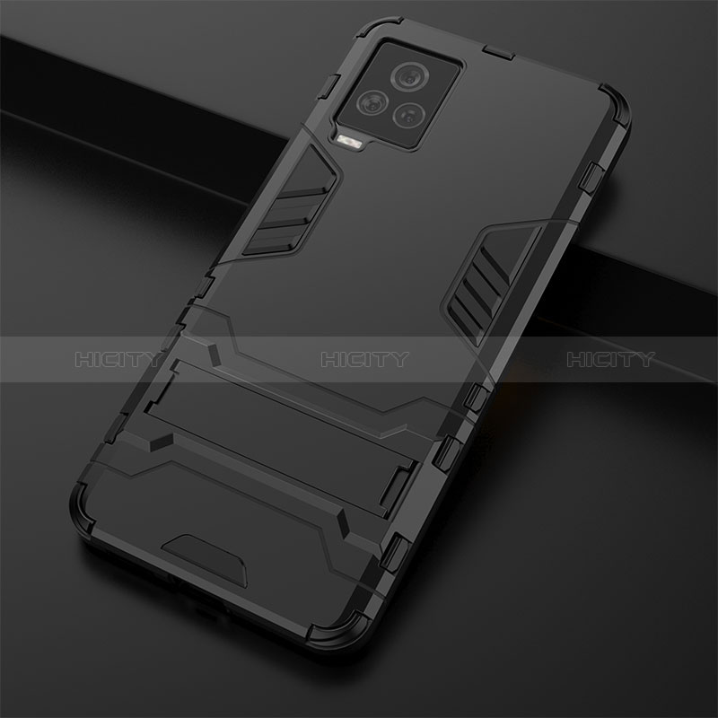 Custodia Silicone e Plastica Opaca Cover con Supporto KC1 per Vivo iQOO 7 Legend 5G