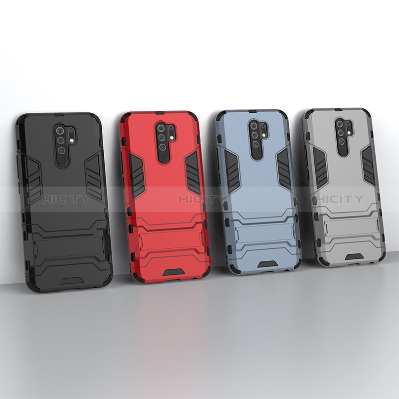 Custodia Silicone e Plastica Opaca Cover con Supporto KC1 per Xiaomi Poco M2