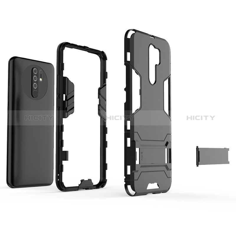 Custodia Silicone e Plastica Opaca Cover con Supporto KC1 per Xiaomi Poco M2