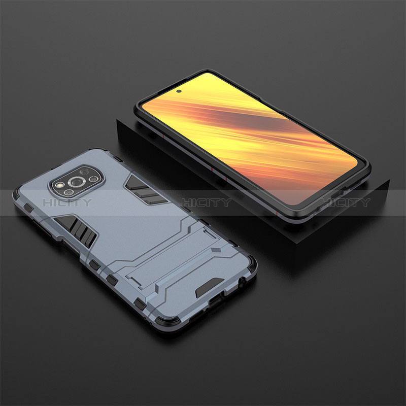 Custodia Silicone e Plastica Opaca Cover con Supporto KC1 per Xiaomi Poco X3 NFC