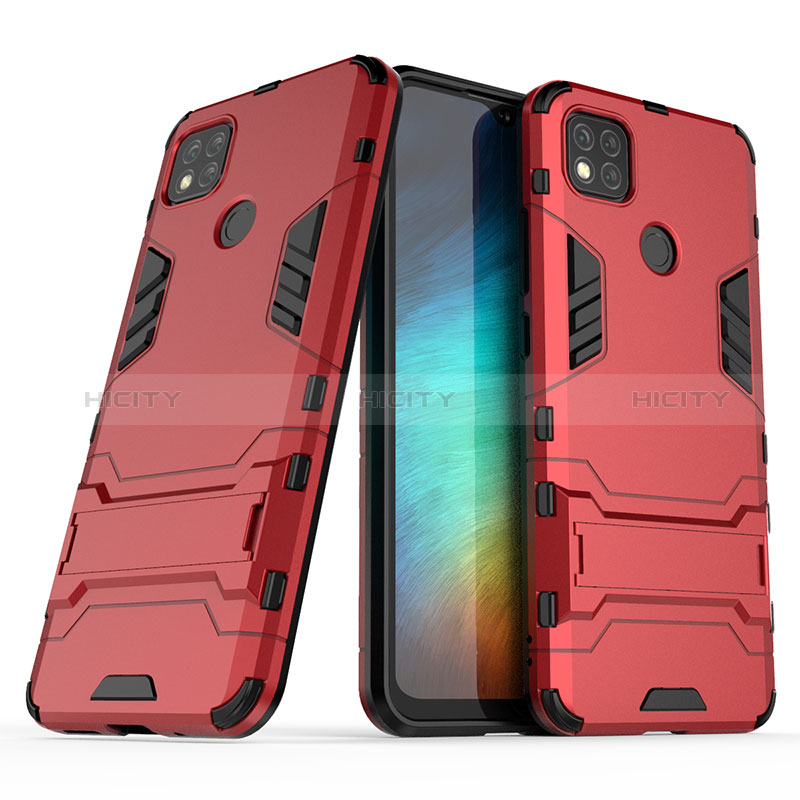 Custodia Silicone e Plastica Opaca Cover con Supporto KC1 per Xiaomi Redmi 9 Activ