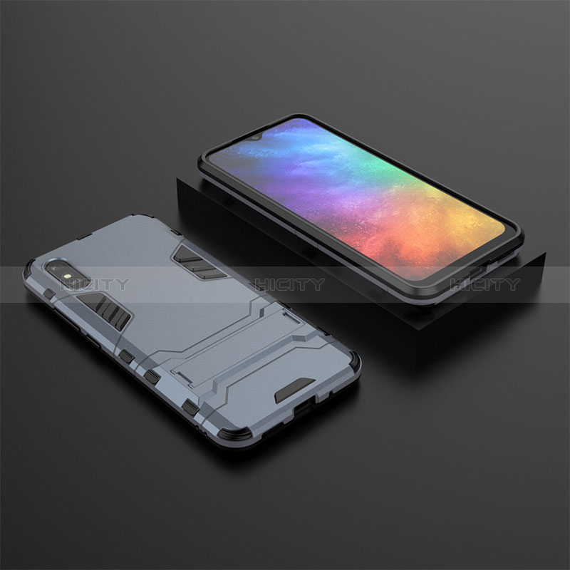 Custodia Silicone e Plastica Opaca Cover con Supporto KC1 per Xiaomi Redmi 9i Blu