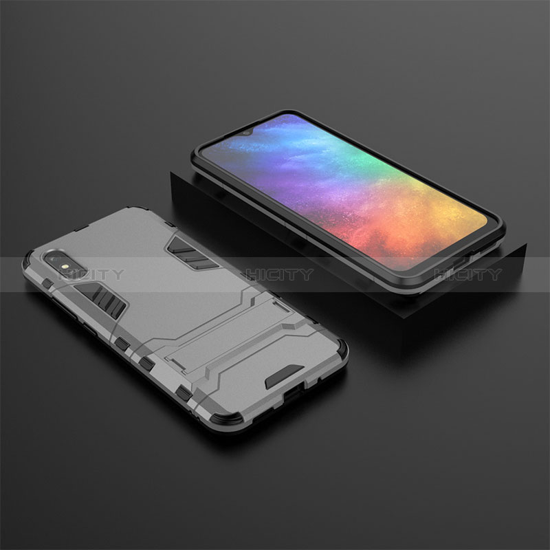 Custodia Silicone e Plastica Opaca Cover con Supporto KC1 per Xiaomi Redmi 9i Grigio