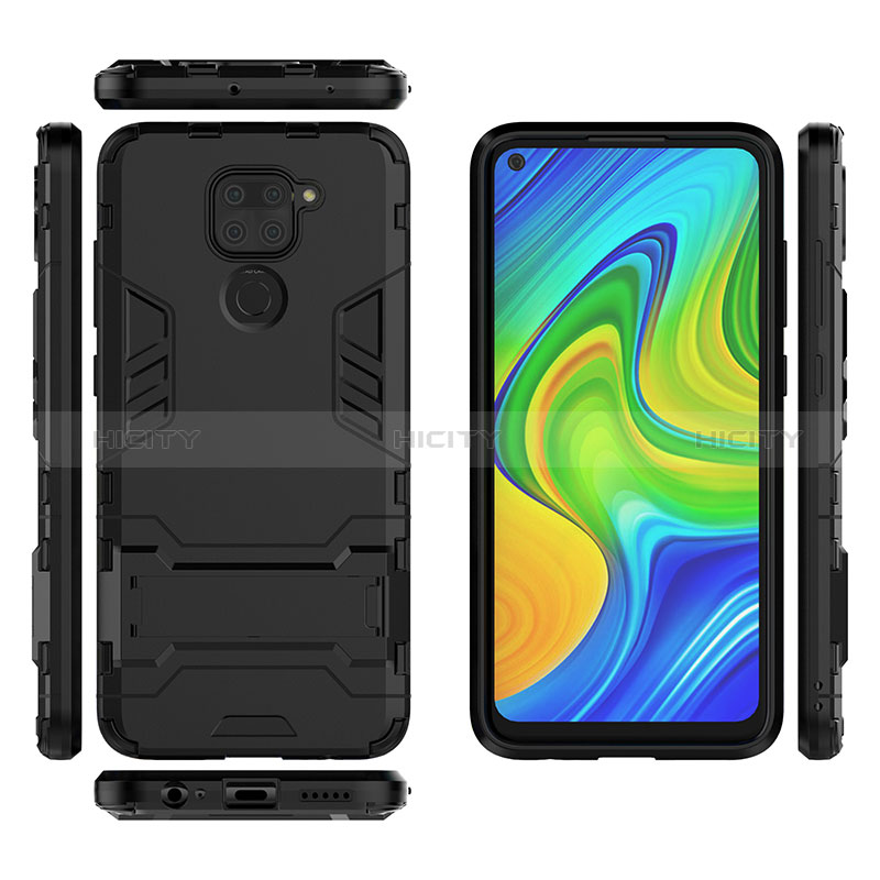 Custodia Silicone e Plastica Opaca Cover con Supporto KC1 per Xiaomi Redmi Note 9