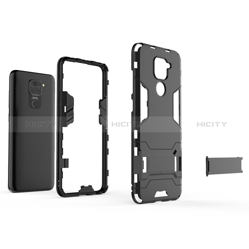 Custodia Silicone e Plastica Opaca Cover con Supporto KC1 per Xiaomi Redmi Note 9