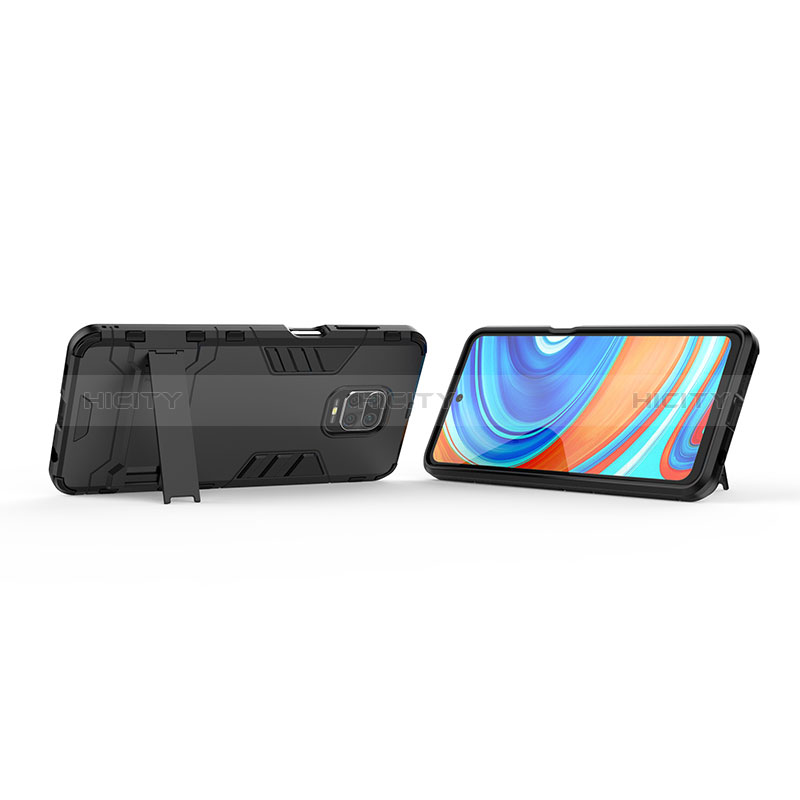 Custodia Silicone e Plastica Opaca Cover con Supporto KC1 per Xiaomi Redmi Note 9 Pro