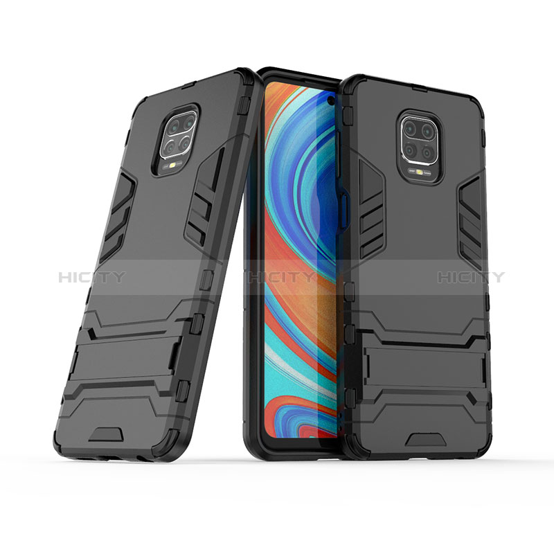 Custodia Silicone e Plastica Opaca Cover con Supporto KC1 per Xiaomi Redmi Note 9 Pro Max