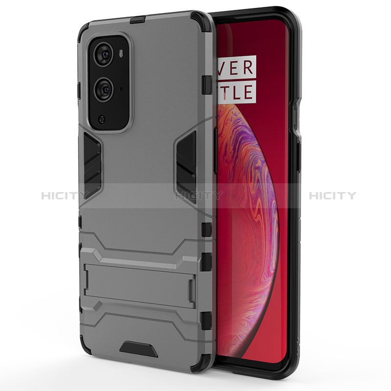 Custodia Silicone e Plastica Opaca Cover con Supporto KC2 per OnePlus 9 Pro 5G