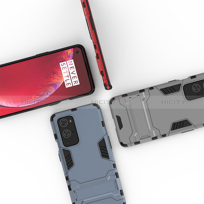 Custodia Silicone e Plastica Opaca Cover con Supporto KC2 per OnePlus 9 Pro 5G