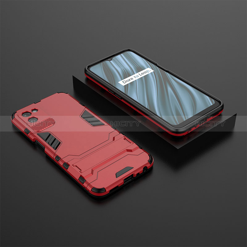 Custodia Silicone e Plastica Opaca Cover con Supporto KC2 per Realme V11 5G