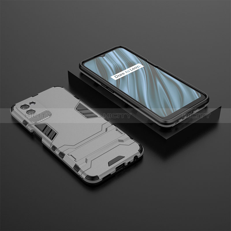 Custodia Silicone e Plastica Opaca Cover con Supporto KC2 per Realme V11s 5G