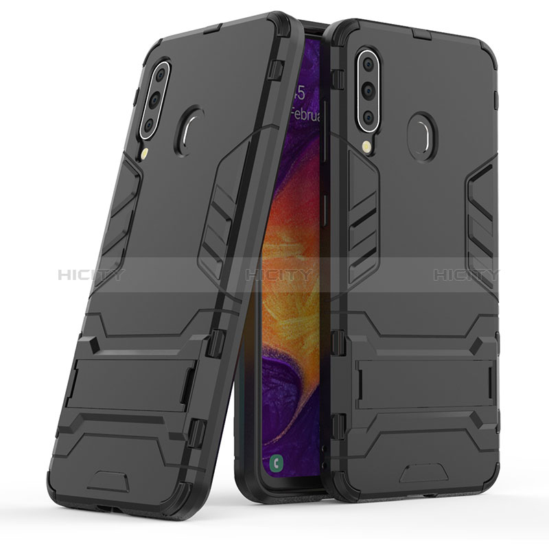 Custodia Silicone e Plastica Opaca Cover con Supporto KC2 per Samsung Galaxy A60