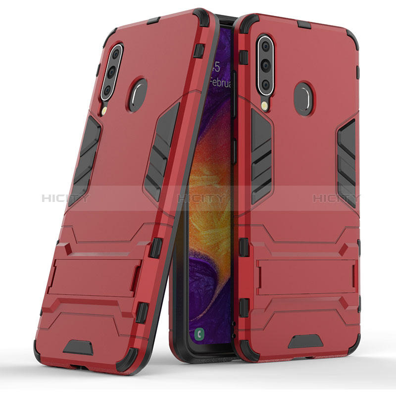 Custodia Silicone e Plastica Opaca Cover con Supporto KC2 per Samsung Galaxy A60