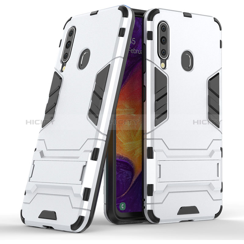 Custodia Silicone e Plastica Opaca Cover con Supporto KC2 per Samsung Galaxy A60