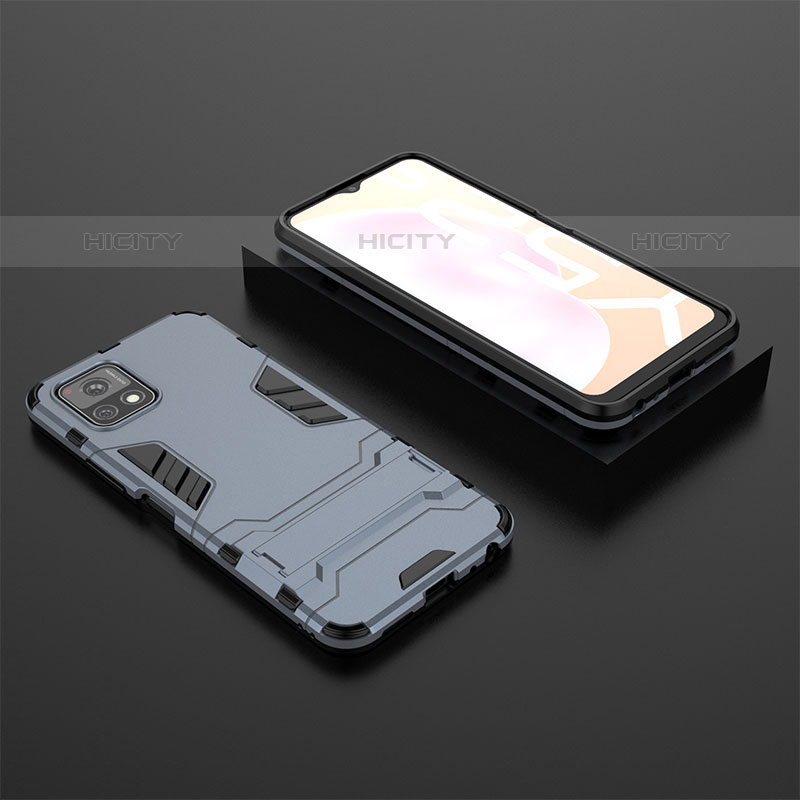 Custodia Silicone e Plastica Opaca Cover con Supporto KC2 per Vivo iQOO U3x 5G